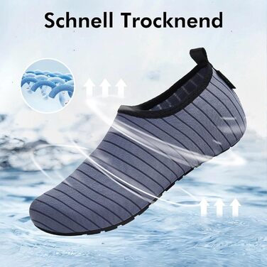 Шкарпетки для плавання SAGUARO Unisex, Швидка сушка, для чоловіків та жінок, розмір 36-47 (36/37 EU), колір: сірий