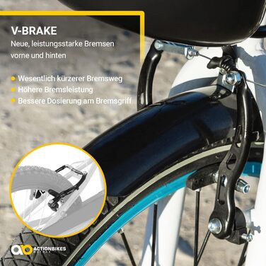 Дитячий велосипед Actionbikes 12/16/20 дюймів, V-гальма, для хлопчиків і дівчаток, з крилами, від 2 до 9 років