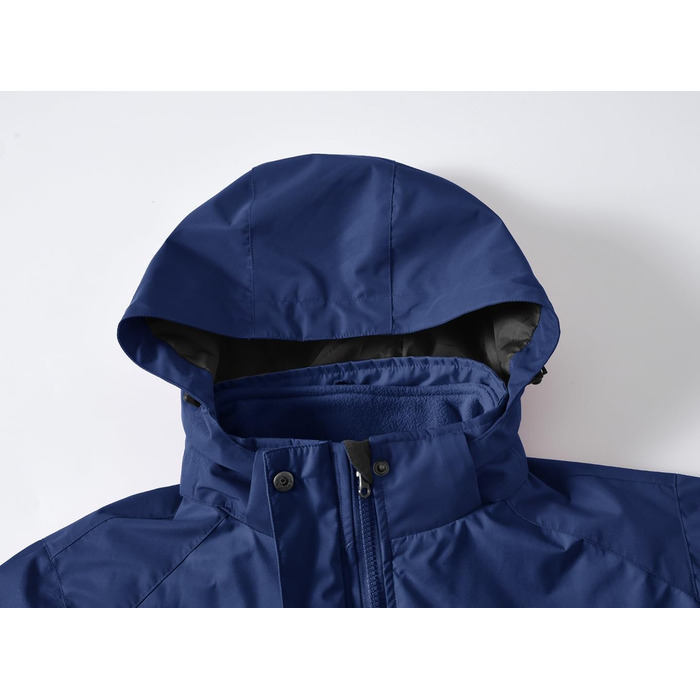 Жіноча 3-в-1 куртка Ysento: водонепроникна, вітрозахисна, з флісовою підкладкою, для активного відпочинку, з капюшоном (S, Морська)