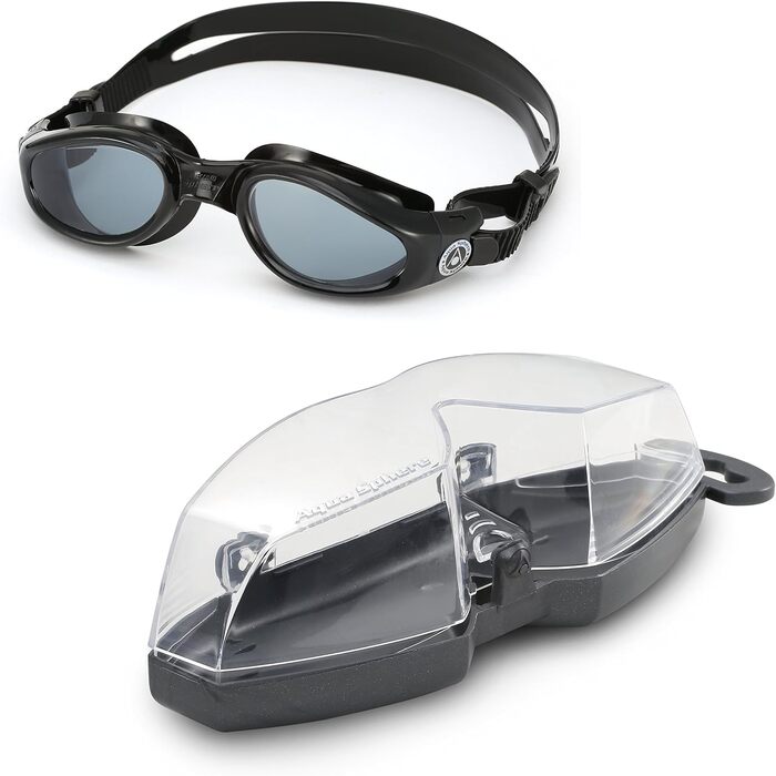 Окуляри для плавання Aqua Sphere Kaiman Regular Fit, прозорі лінзи, чорна оправа