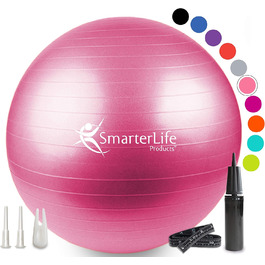 Фітнес-м'яч SmarterLife для йоги, балансу та тренувань (45 см, Рожевий)