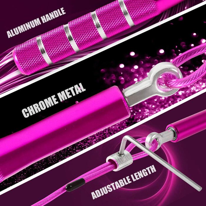 Стрибкове канат Wastou для фітнесу, регульований, рожевий (для дорослих, чоловіків, жінок, дітей, дівчаток)