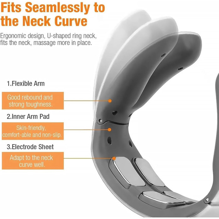 Масажер для шиї Neurotex Lefaya Nurotex 11-в-1: бездротовий, з підігрівом 42°C, 9 рівнів інтенсивності та 6 режимів, електричні імпульси проти болю та напруги (червоний)