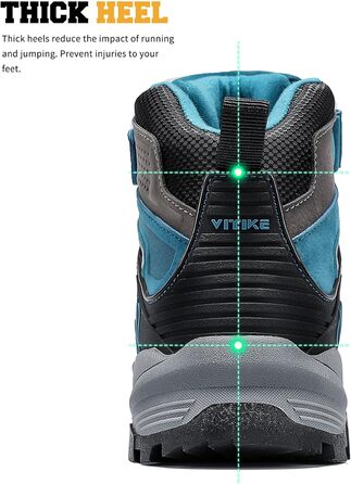 Зимові черевики VITIKE для дітей (хлопчики та дівчатка), тепле хутро, черевики для снігу та трекінгу, розмір 38 EU, колір Павлиній синій