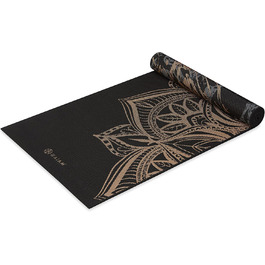 Йогамат Gaiam Premium 6 мм - двостороння, товста, нековзна для йоги, пілатесу та вправ на підлозі (172,7 x 61 x 6 мм) з бронзовим медальйоном