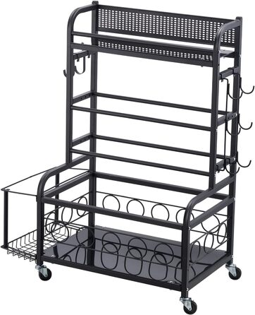 Стойка для йоги та гантелей VEVOR з колесами та гачками, 86 x 41 x 102 см - для дому та фітнесу