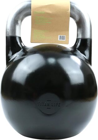 Професійна гиря TITAN LIFE PRO для змагань, сталева, 6 кг, чорна, велика основа