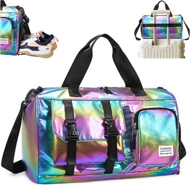 Спортивна сумка Tokeya для жінок: водонепроникна, з відділенням для взуття та мокрою білизною. Легка, складна, ідеальна для занять спортом, фітнесом, подорожами (Чорний)