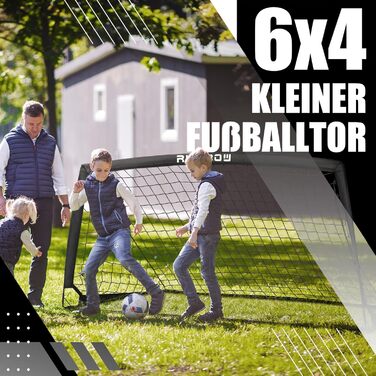 Дитячі воріта для футболу RUNBOW 1,8 x 1,2 м, портативні, з сумкою для перенесення (2 шт., чорний)