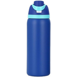 32oz ізольована пляшка з нержавіючої сталі з трубочкою, синя, для води, BPA-free, герметична, для спорту та подорожей