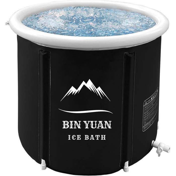 Ексклюзивна ванна для криотерапії B&Y 80см Ø, 402L - чорна, для спортсменів та любителів холодної терапії