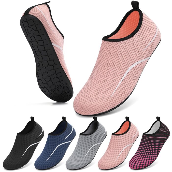 Чоловічі та жіночі водяні черевики для плавання та серфінгу. Дихаючі, швидковисихаючі, унісекс. Розмір 36 EU, колір рожевий.