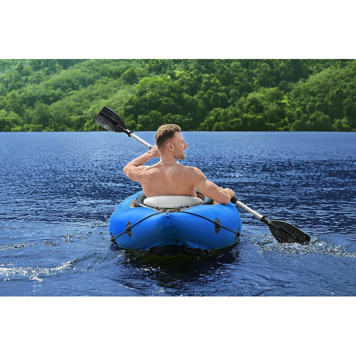 Надувний каяк Hydro-Force Cove Champion для 1 особи, з ручним насосом, веслом та сумкою, синій