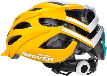 Велосипедний шолом meteor Marven для чоловіків, жінок та дітей L (58-61 см), для MTB, BMX, скейтборду, самокату, мінта/білий/жовтий