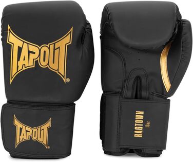 Боксерські рукавички Tapout RAGTOWN із штучної шкіри, чорні/золоті, 18 унцій