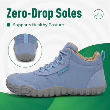 Босиком черевики чоловічі та жіночі, легкі, з нульовим перепадом, для фітнесу, розмір EU 36-48 (EU 38, блакитний)