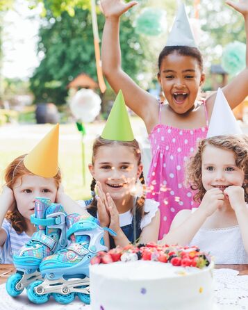 Дитячі ролики Inliner Sportneer, 30-41 розмір, комплект з 6 захисниками, LED, блакитний, для дівчаток та жінок