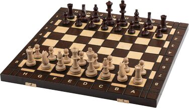 Турнірні шахи з дерева Master of Chess, шахівниця 42 см, фігури Стаунтон №4, шахівниця з випаленими та бруньованими полями, преміум якість