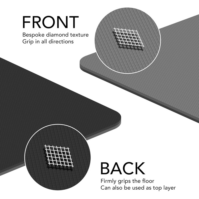 Тренувальний килимок для йоги та фітнесу – великий, 183x80 см, 10 мм, TPE, сірий – для дому, HIIT, Pilates, гімнастики