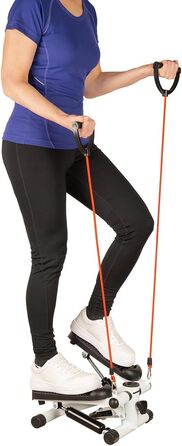 Еліптичний тренажер PEARL Sports Mini-Stepper з комп'ютером, дисплеєм та гумовими стрічками, до 100 кг. Для дому, фітнесу, пресування живота