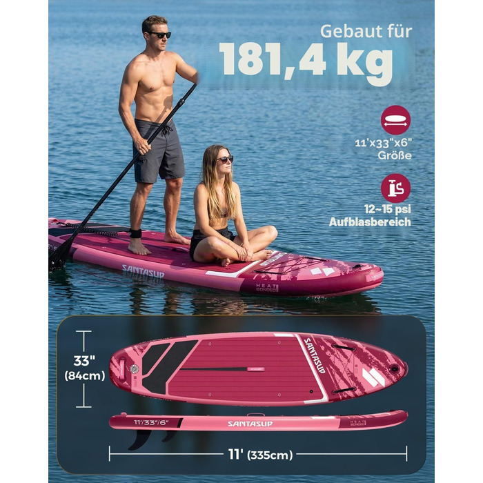 SUP дошка надувна A-ROSE BREEZE 320/335 см з веслом, насосом та рюкзаком - комплект для серфінгу