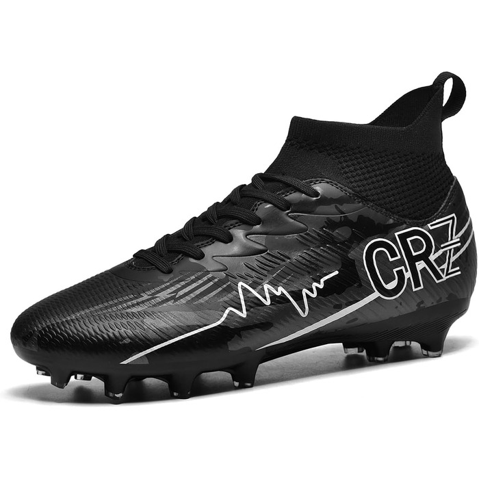 Футбольні черевики для чоловіків та жінок, зала, юніорські, тренувальні, унісекс (39/40 EU, 033 Ag Schwarz)