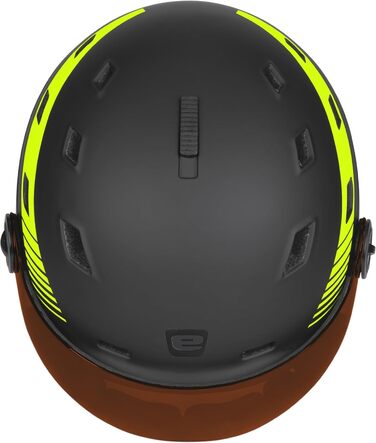 Шолом гірськолижний Etape Unisex-Adult з візором, чорний/жовтий флуоресцентний мат, 55-58