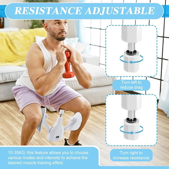 Тренування стегон та внутрішньої поверхні ніг Thigh Master: регульований опір 10.0-35.9 кг, для формування сідниць та зміцнення м'язів тазу