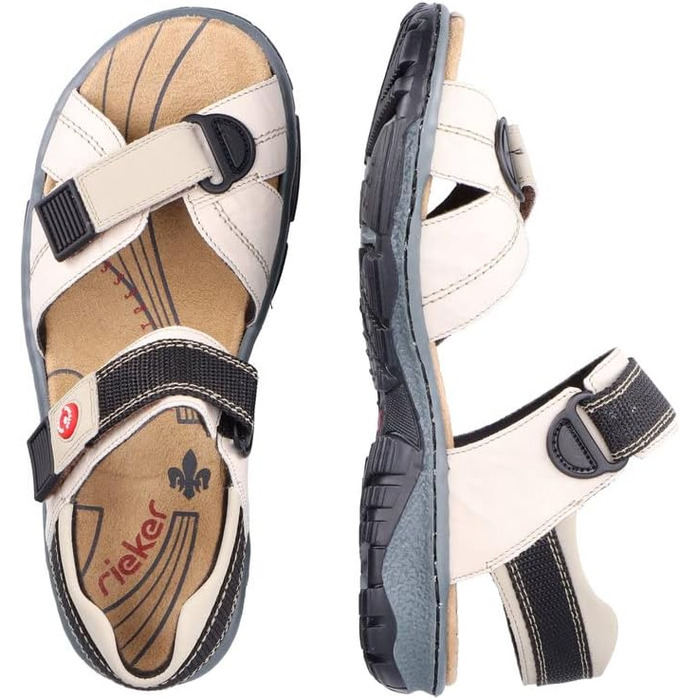 Жіночі сандалії Rieker 68851, класична модель, кремовий/грибний колір, розмір 37 EU