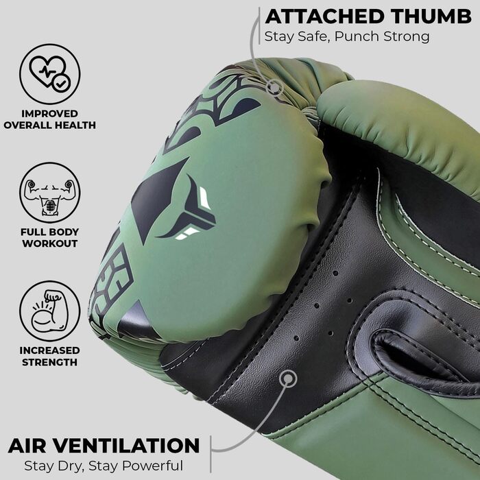 Боксерські рукавички Mytra Fusion 10oz, 12oz, 14oz, 16oz для MMA, боксу, спарингу, муай-тай, кікбоксингу (оливковий)