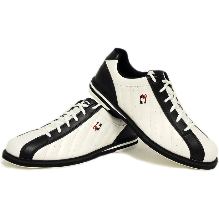 Боулінгіві черевики 3G Kicks для жінок та чоловіків, правші та лівші, 7 кольорів, розмір 36-48 (46 EU, білий, чорний)