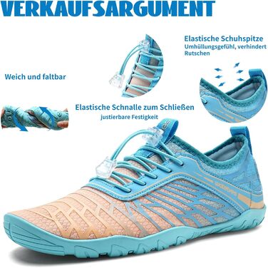 Шкарпетки для плавання WateLves: аквашузи для дорослих та дітей, швидковисихаючі, унісекс, білі, фіолетові, помаранчеві, сині (41 EU)