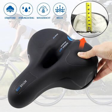Велосипедне сідло Cloud Comfort Pro 2.0: М'яке, ергономічне, з пам'яті ефектом, амортизуюче, дихаюче. Підходить для чоловіків, жінок та дітей. City, Mountain Bike, з підвіскою.