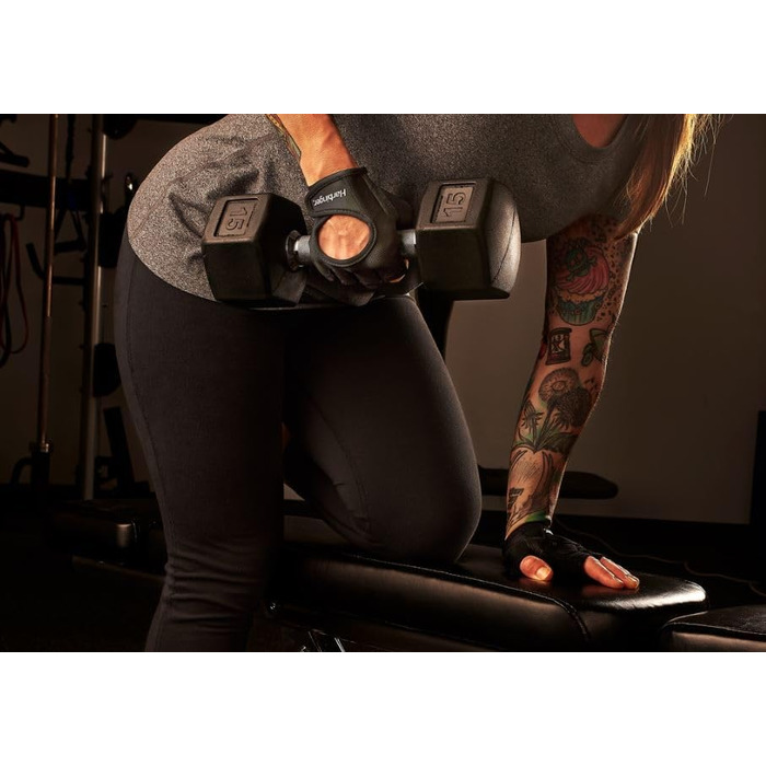 Жіночі вантажні рукавички Harbinger з сіткою StretchBack та шкіряною долонею (1 пара), чорний, розмір S