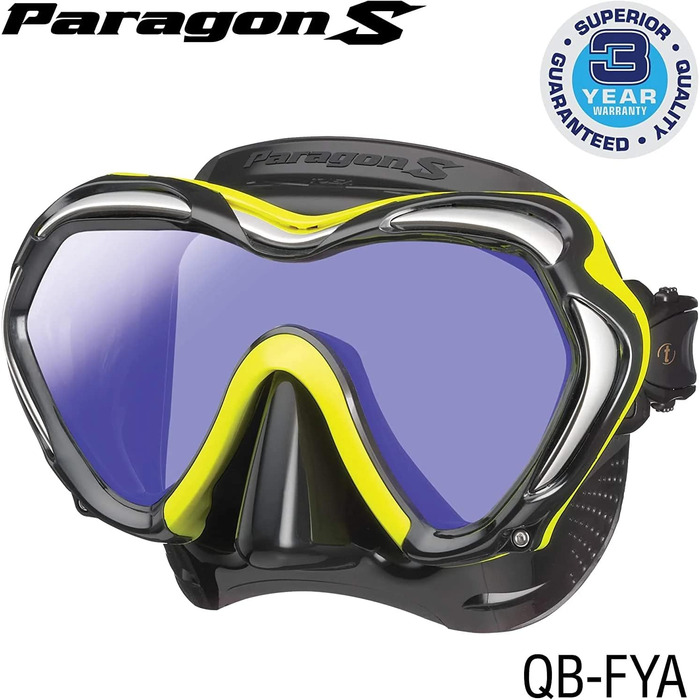 Професійна маска для дайвінгу TUSA Paragon S з UV-фільтром, чорна
