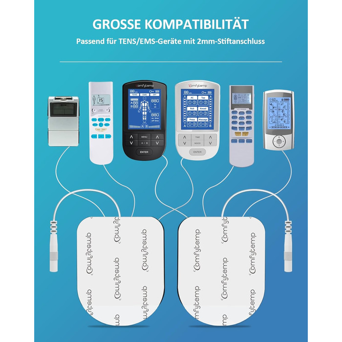 Апарат TENS/EMS Comfytemp K6106 з 4 каналами та 8 електродами для терапії болю та масажу