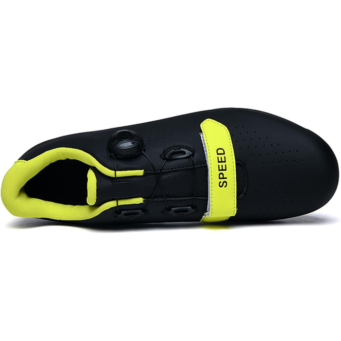 Велосипедні черевики для чоловіків та жінок, для шосе та гірського велосипеда, з гумовою підошвою, дихаючі кросівки, не блокуючі велосипедні черевики MTB, чорні (45 EU)