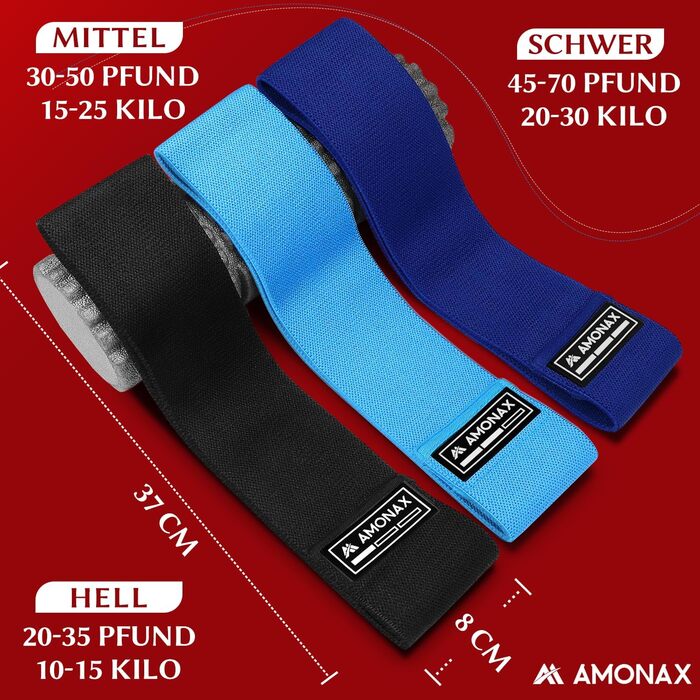 Фітнес-гумки для жінок Amonax, набір еластичних стрічок для тренувань, стрічки опору для присідань, обладнання для схуднення вдома, спортивний інвентар для дому (L, блакитний)