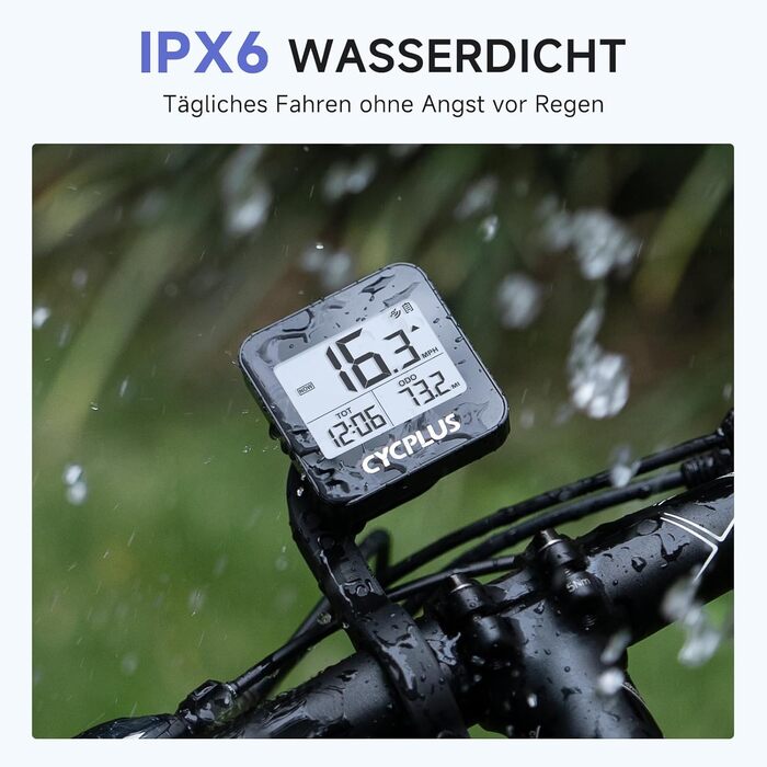 Велокомп'ютер CYCPLUS GPS бездротовий, водонепроникний IPX6, чорний - спідометр, лічильник відстані для велосипеда G1