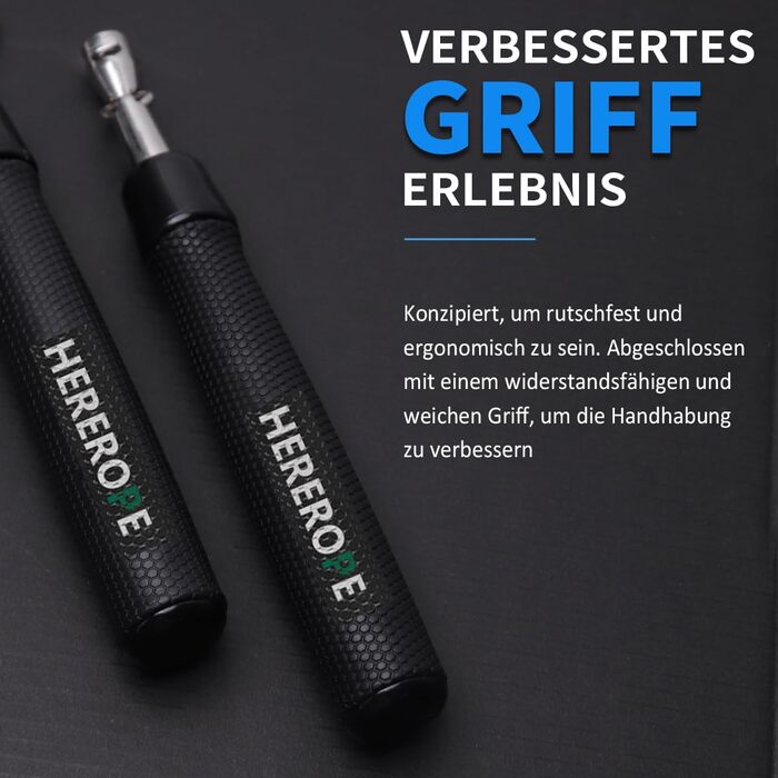 Стрибкове канат Hererope 3-в-1 з регульованою вагою, 360° обертання, ергономічна ручка, чорний