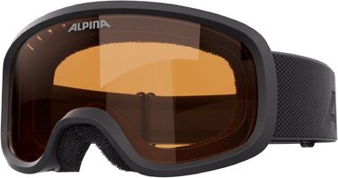 Дитячі гірськолижні окуляри Alpina Piney, чорні матові — міцні та ударостійкі з захистом від UV 100%