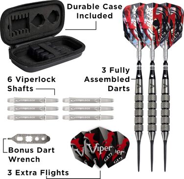 Дротики Viper Blitz 28 г з 95% вольфраму з кейсом для зберігання і подорожей