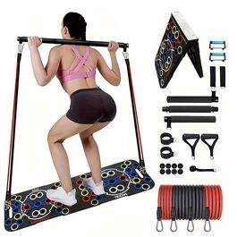 Багатофункціональна дошка для віджимань на 54 отвори — тренажер для м'язів грудей, рук та преса для дому, підходить для чоловіків та жінок