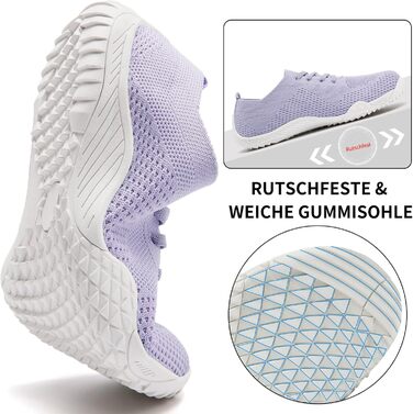 Жіночі кросівки Barfuss - легкі дихаючі сліпони для дому та занять спортом (42 EU, світло-фіолетовий)