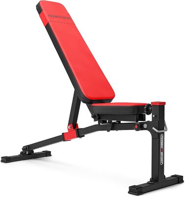 Універсальна регульована лавка для жиму Marbo Sport MS-L114, складна, червона, виробництво ЄС
