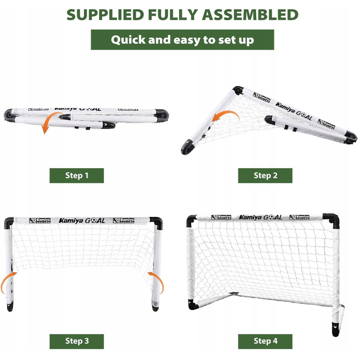 Набір дитячих розкладних футбольних воріт KAMIYA (2 шт.), портативні, для саду та спортивних ігор