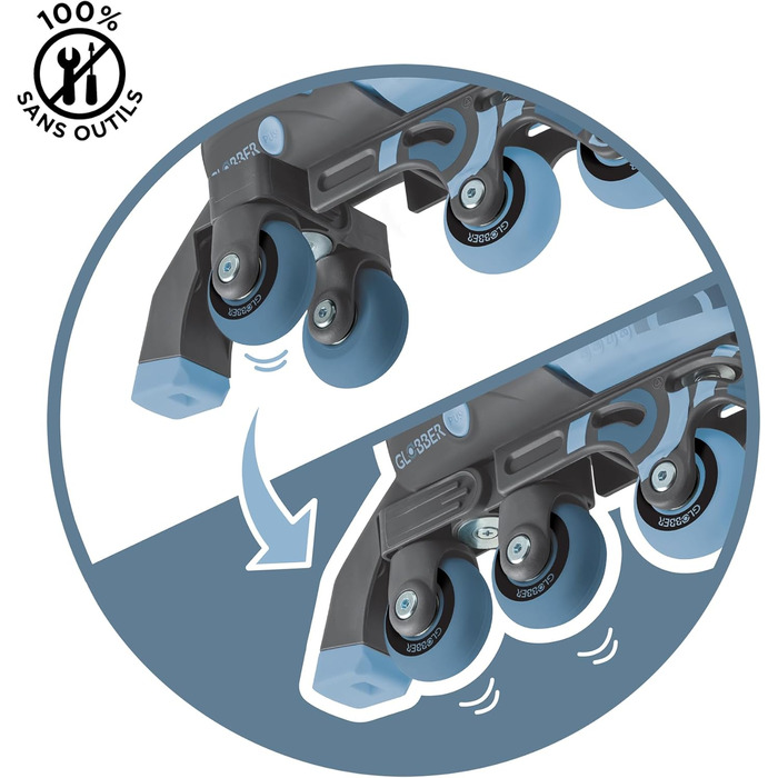 Дитячі ролики Globber 2в1: ролики-ковзани, регульовані, ABEC 9, блакитні (26-29)