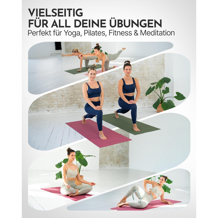 Йога мат NEOLYMP: неслизька, для захисту суглобів – килимок для фітнесу та йоги 183x61 см з PVC, фіолетовий колір. З подарунком: E-book та відеоуроки
