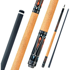 KONLLEN Billardqueue з карбону, 58 дюймів, професійний бик для дорослих, технологія Vollcarbon, низький коефіцієнт відхилення, бик для більярду з наконечником 12,5 мм (Pro Taper, ультрагладкий) KL-09