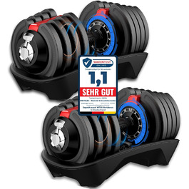 Регульовані гантелі DH FitLife 1,5-18 кг (12 рівнів), набір гантелей з дисками, 18 кг x 2